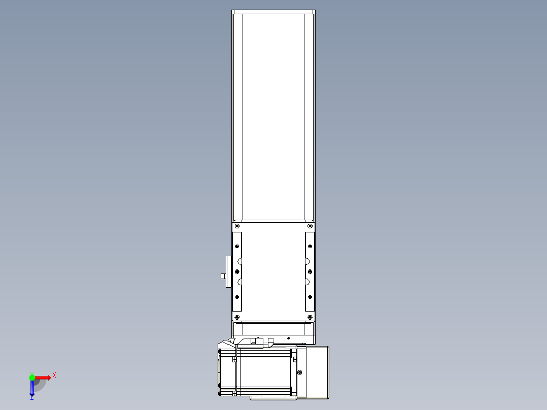 同步带全封闭直线模组TPA-HCB-105D-90-L200-RU-C-P20-N3俯视图