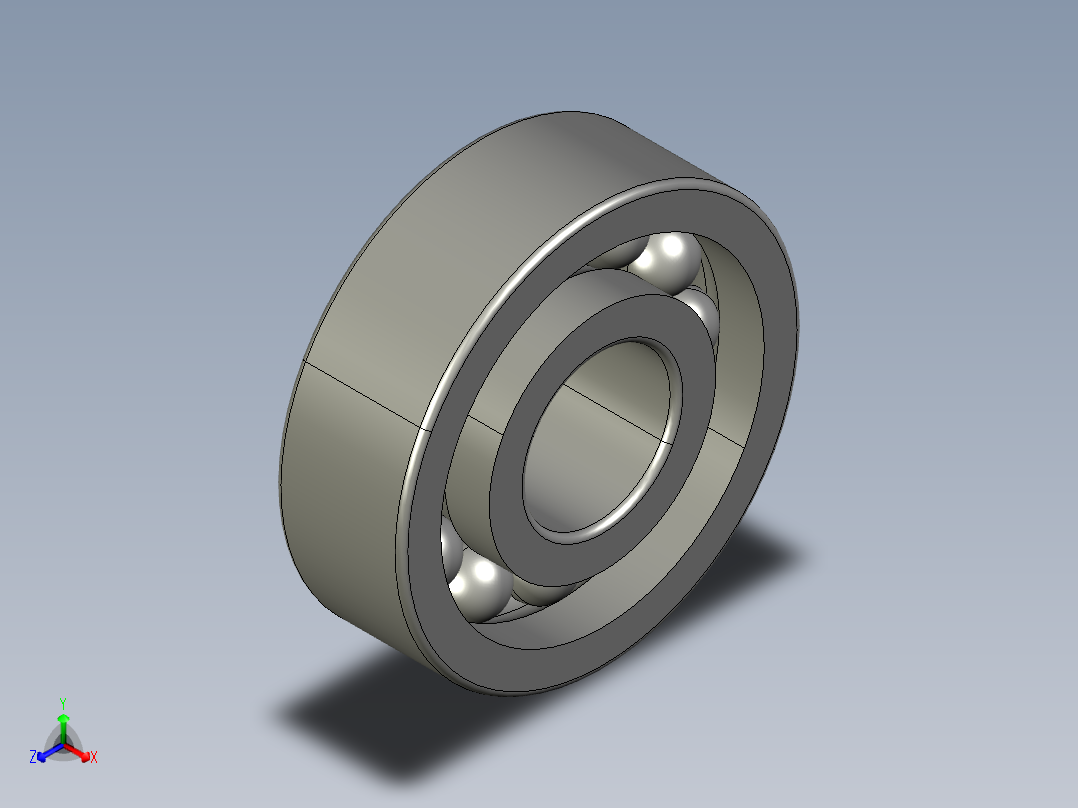 深沟球轴承607正等轴测图