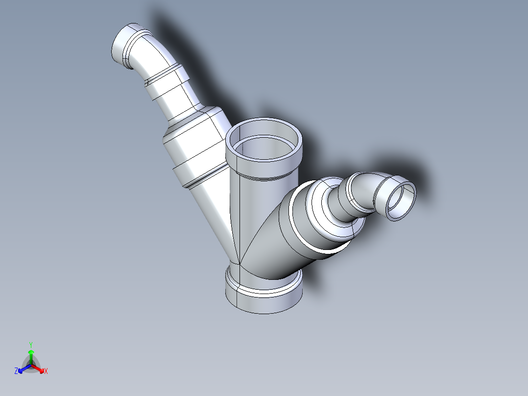 船舶管路系统S12_SeaDrainPLUS_DoubleComboReducingWye-SxSxSxS_37E268231_3x1-1-2in Sea Drain Plus - Double Combo Reducing Wye - SxSxSxS主视图