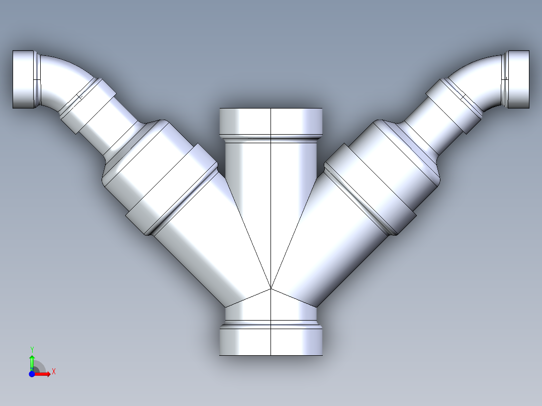 船舶管路系统S12_SeaDrainPLUS_DoubleComboReducingWye-SxSxSxS_37E268231_3x1-1-2in Sea Drain Plus - Double Combo Reducing Wye - SxSxSxS前视图
