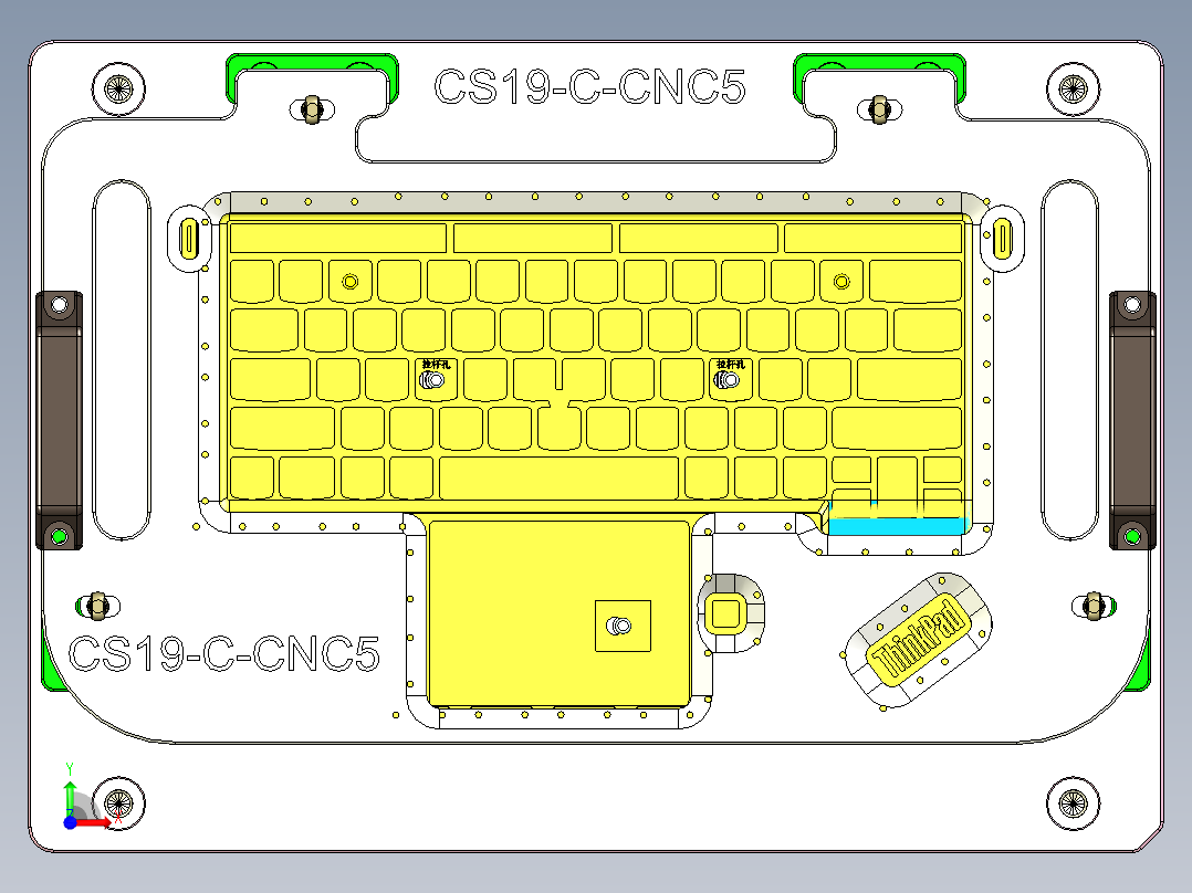 CS19-C-CNC5笔记本CNC工装夹具三维模型-180521前视图