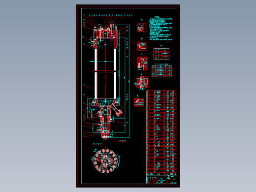 DN1000氨合成塔CAD总图