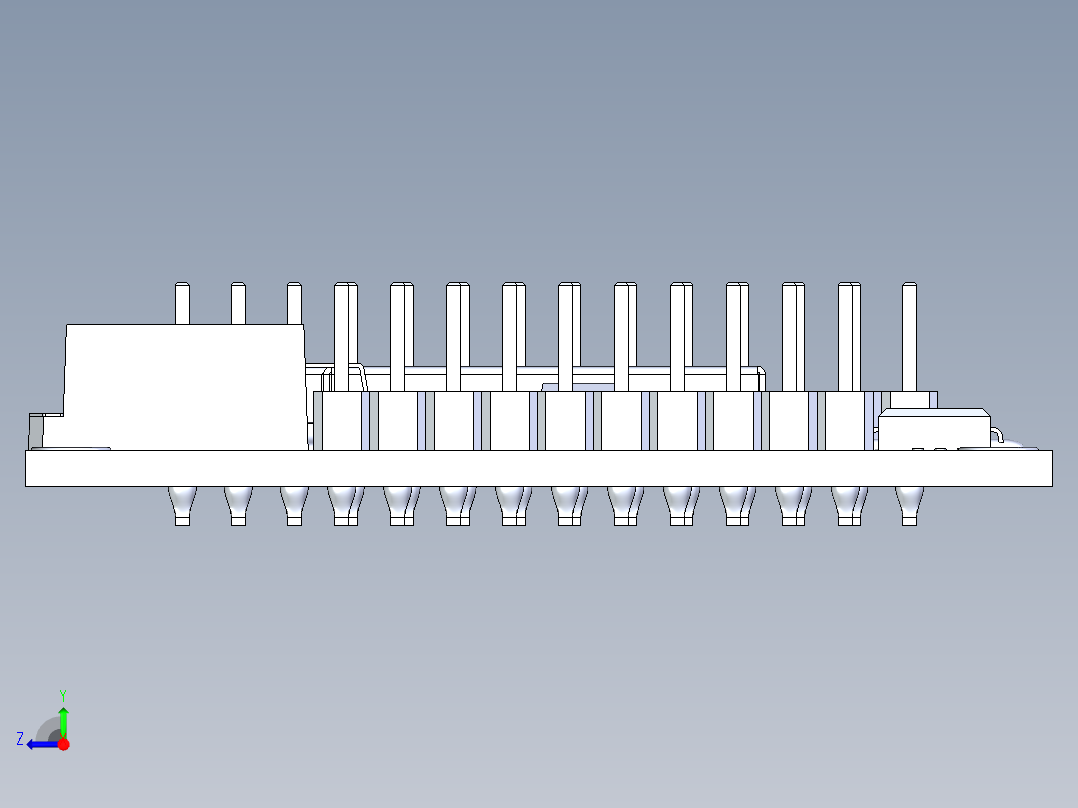 电子印刷电路板右视图