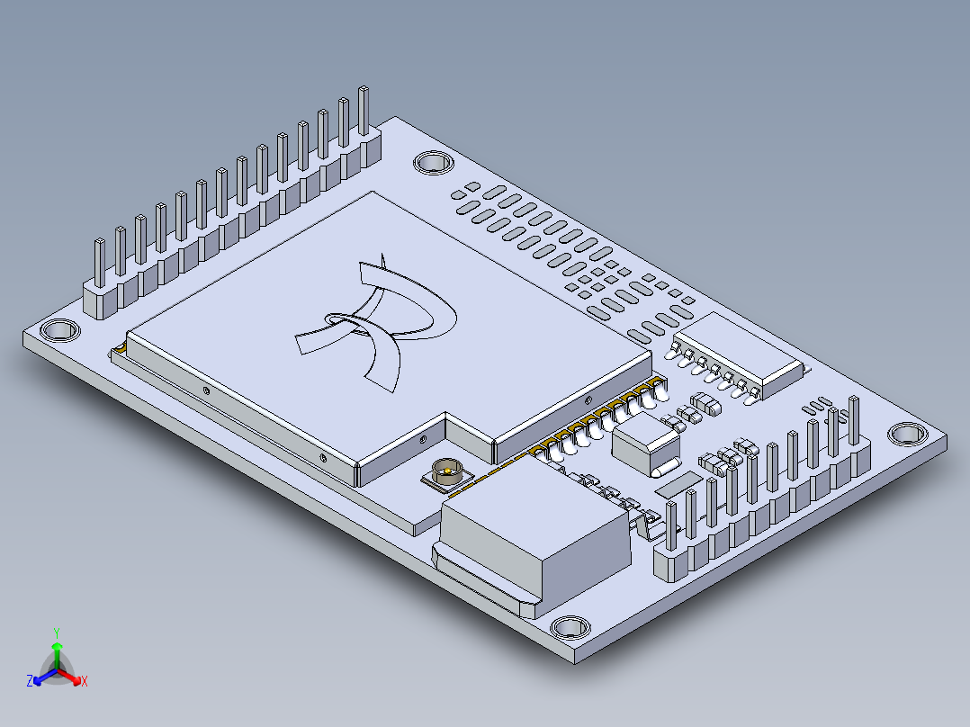 电子印刷电路板正等轴测图