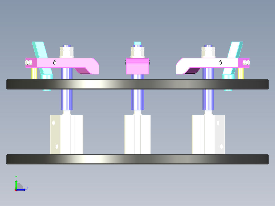 Fixture-599 步进式带式夹紧器工装夹具左视图