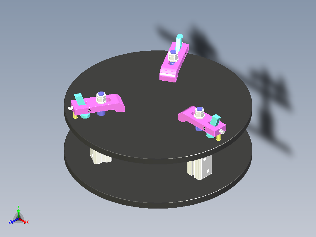 Fixture-599 步进式带式夹紧器工装夹具正等轴测图