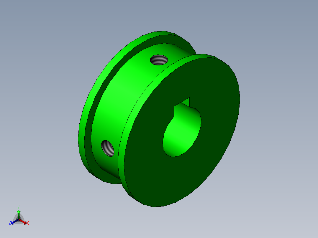 圆弧齿同步轮3M-36正等轴测图