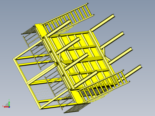 二层钢结构维修简易平台设计后视缩略图
