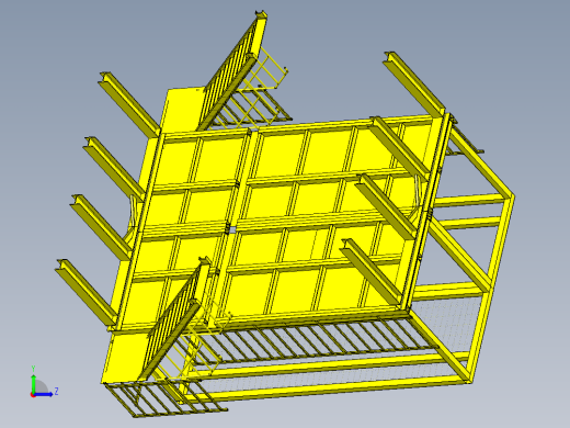二层钢结构维修简易平台设计左视缩略图