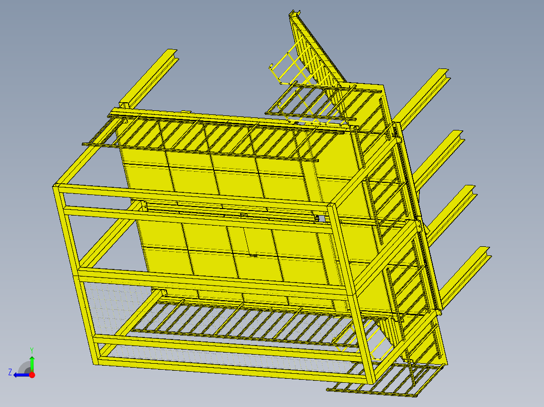 二层钢结构维修简易平台设计右视图