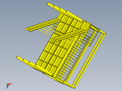 二层钢结构维修简易平台设计俯视缩略图