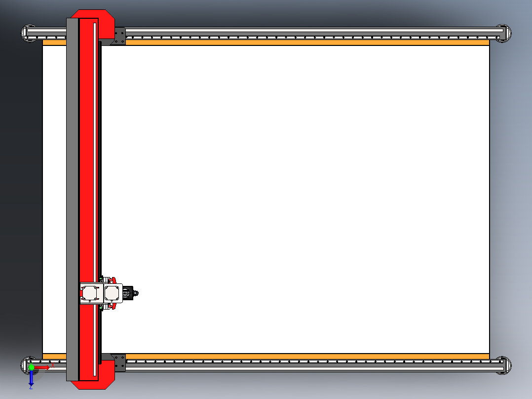 CNC铣机3000x2000mm俯视图