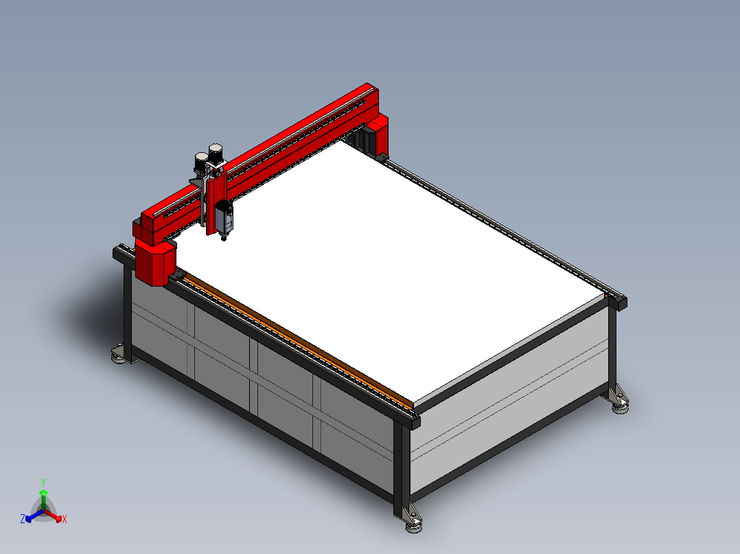CNC铣机3000x2000mm正等轴测图