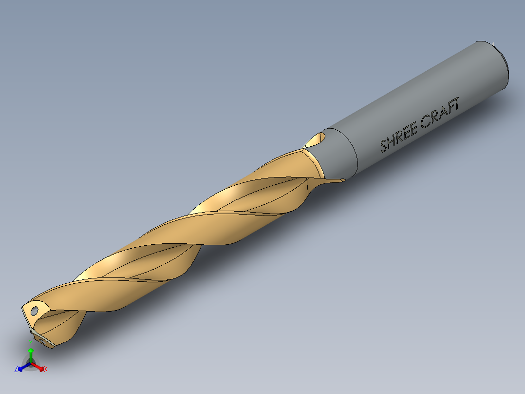 HSS 钻头正等轴测图