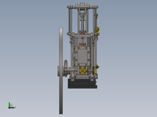 蒸汽机one-piston-cylinder-steam-engine-模型格式为 sw左视缩略图