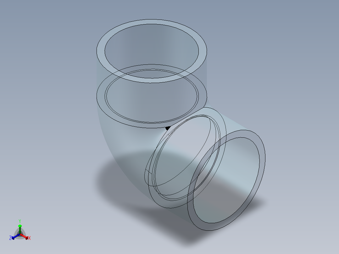 90°弯头(Elbow90°)正等轴测图