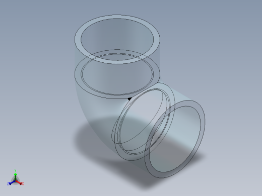 90°弯头(Elbow90°)正等轴测缩略图