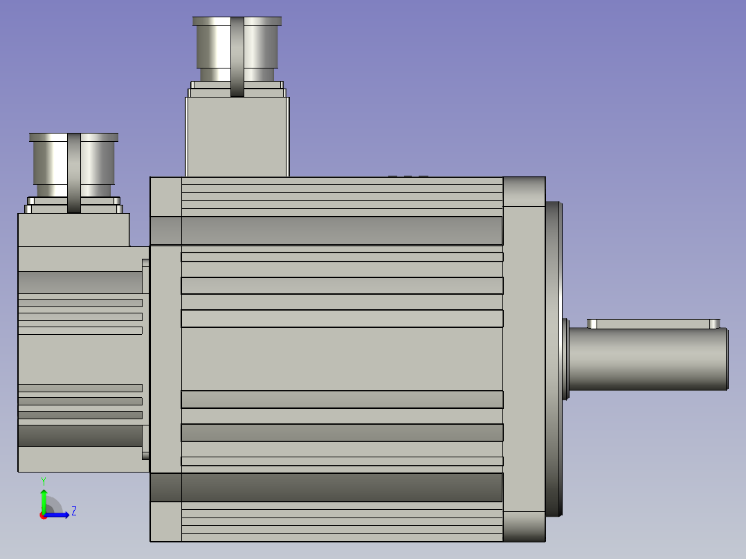 110-180系列伺服电机汇川台达三菱松下西门子安川信捷米格伺服电机同款模型110ST-M02030左视图