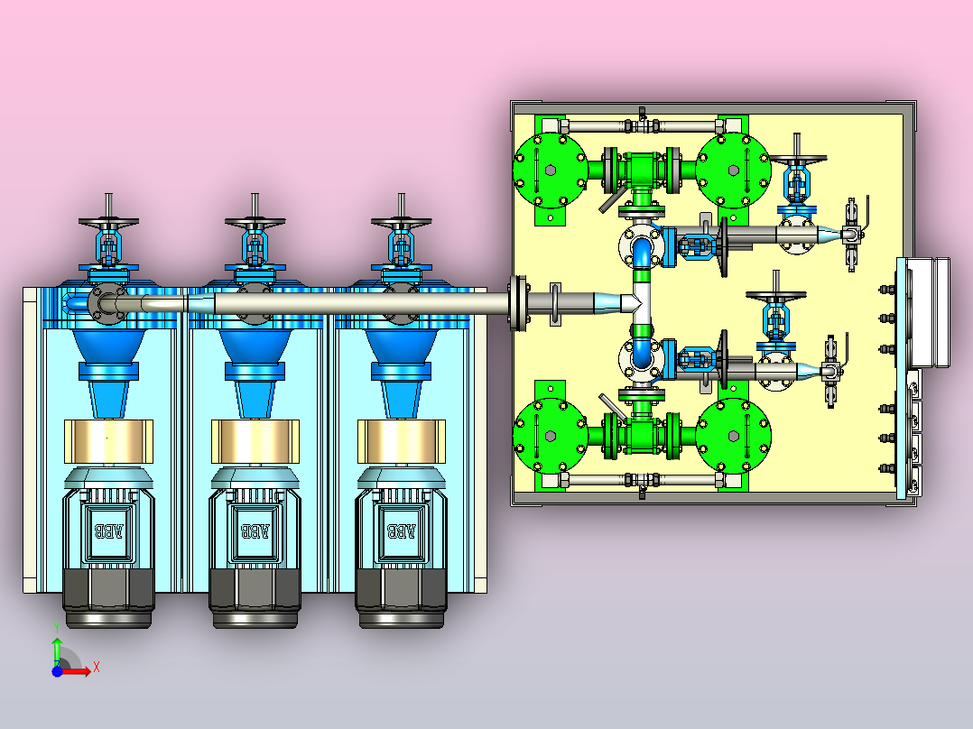 发电厂冷却水系统前视图
