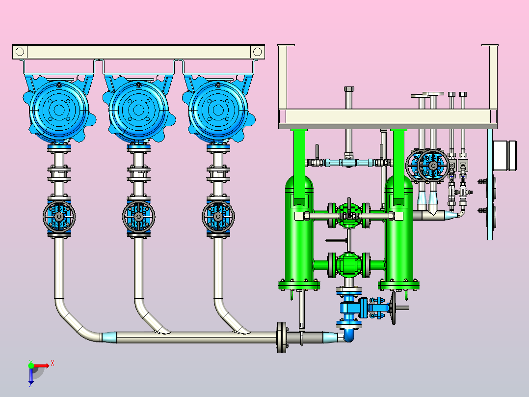 发电厂冷却水系统俯视图