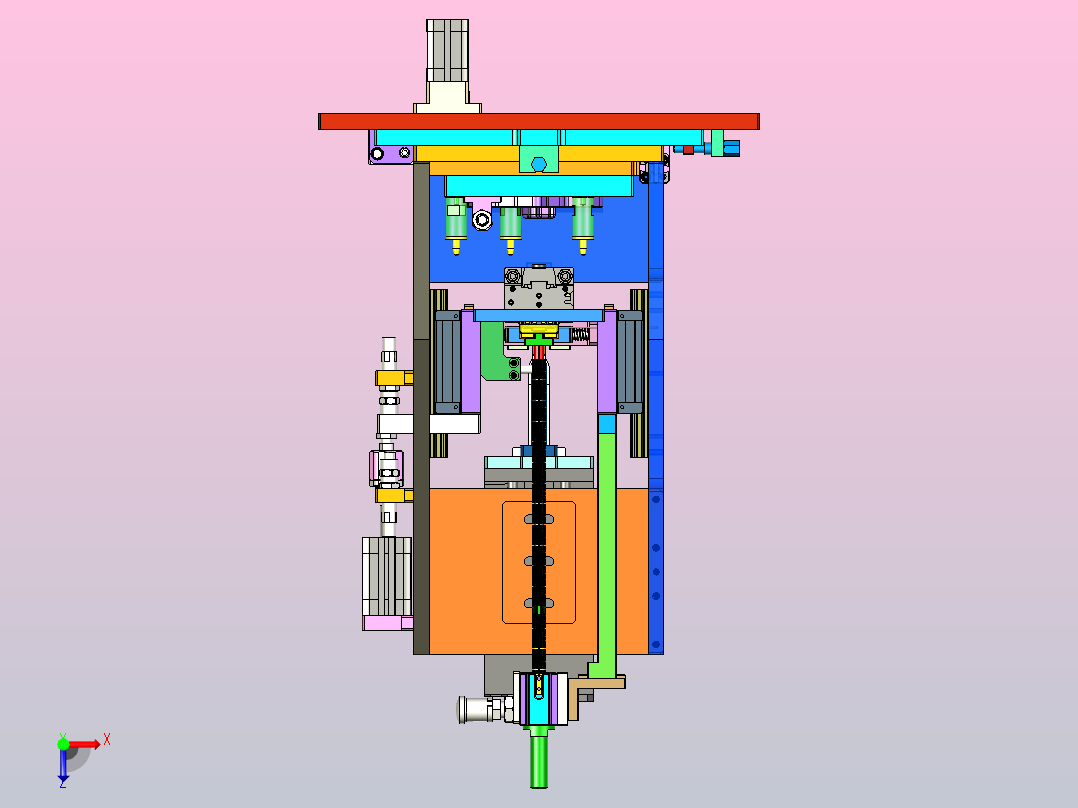 卡簧自动组装机构俯视图