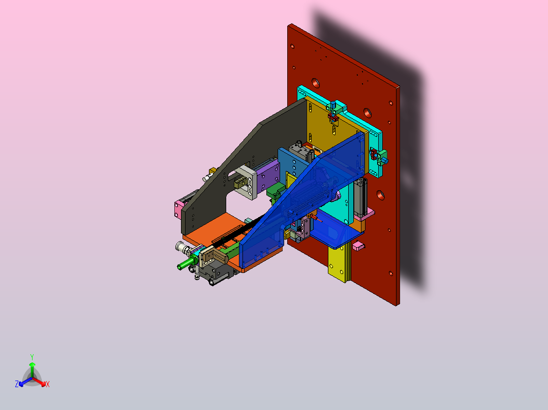 卡簧自动组装机构正等轴测图