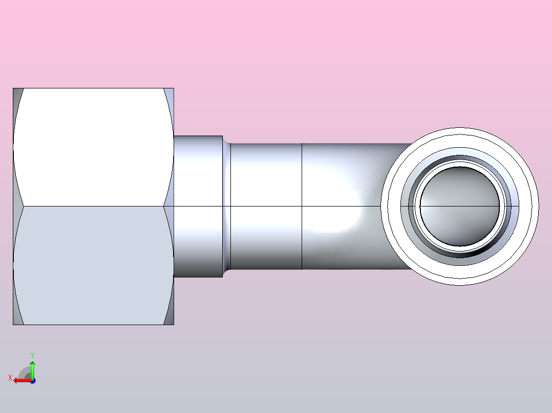 20191-T 90°公制内螺纹球面扣压式软管接头[20191-24-08T]后视图
