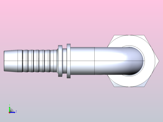 20191-T 90°公制内螺纹球面扣压式软管接头[20191-24-08T]左视缩略图