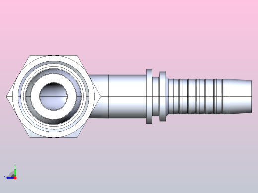 20191-T 90°公制内螺纹球面扣压式软管接头[20191-24-08T]右视缩略图