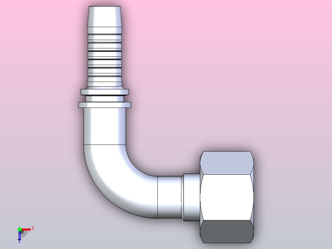 20191-T 90°公制内螺纹球面扣压式软管接头[20191-24-08T]俯视图