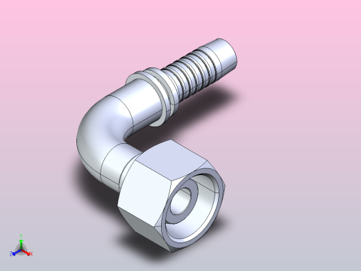 20191-T 90°公制内螺纹球面扣压式软管接头[20191-24-08T]正等轴测缩略图