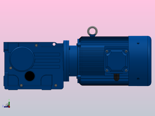 K47底脚轴伸式安装螺旋锥齿轮减速机K47-Y1.5-4P-39.61-M1-0°-A右视缩略图