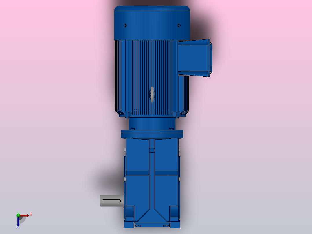 K47底脚轴伸式安装螺旋锥齿轮减速机K47-Y1.5-4P-39.61-M1-0°-A俯视图