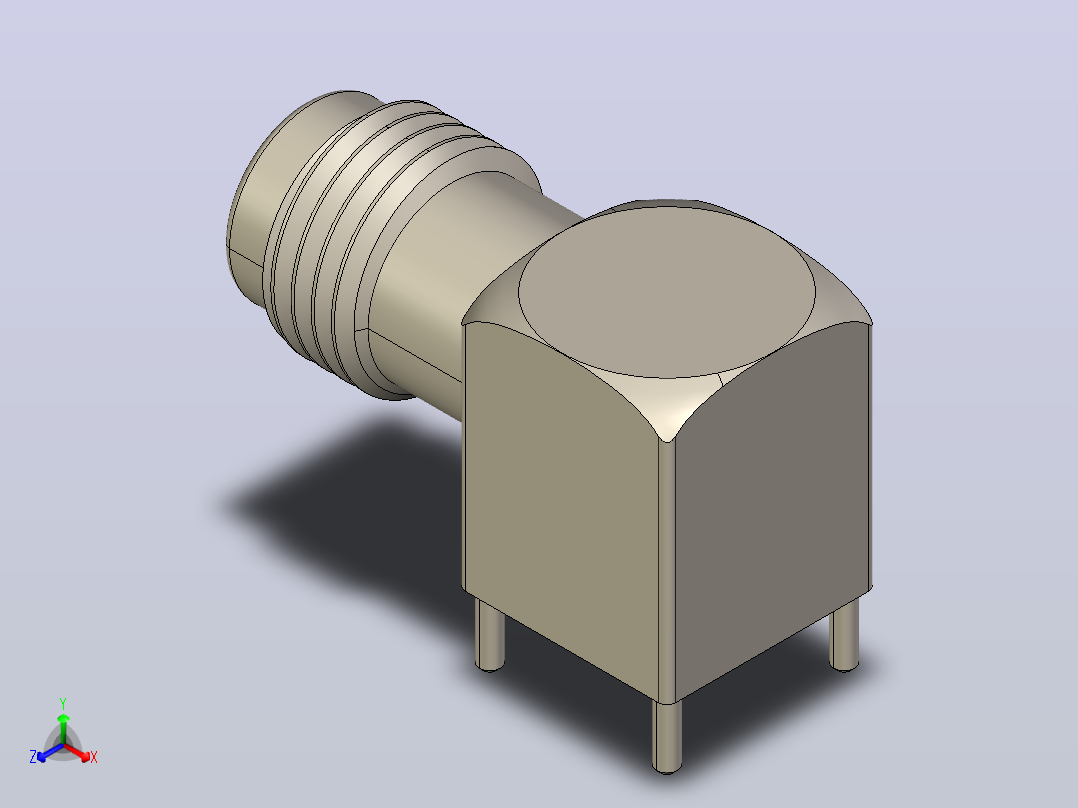 Rosenberger 10 GHz TNC直角PCB同轴连接器主视图