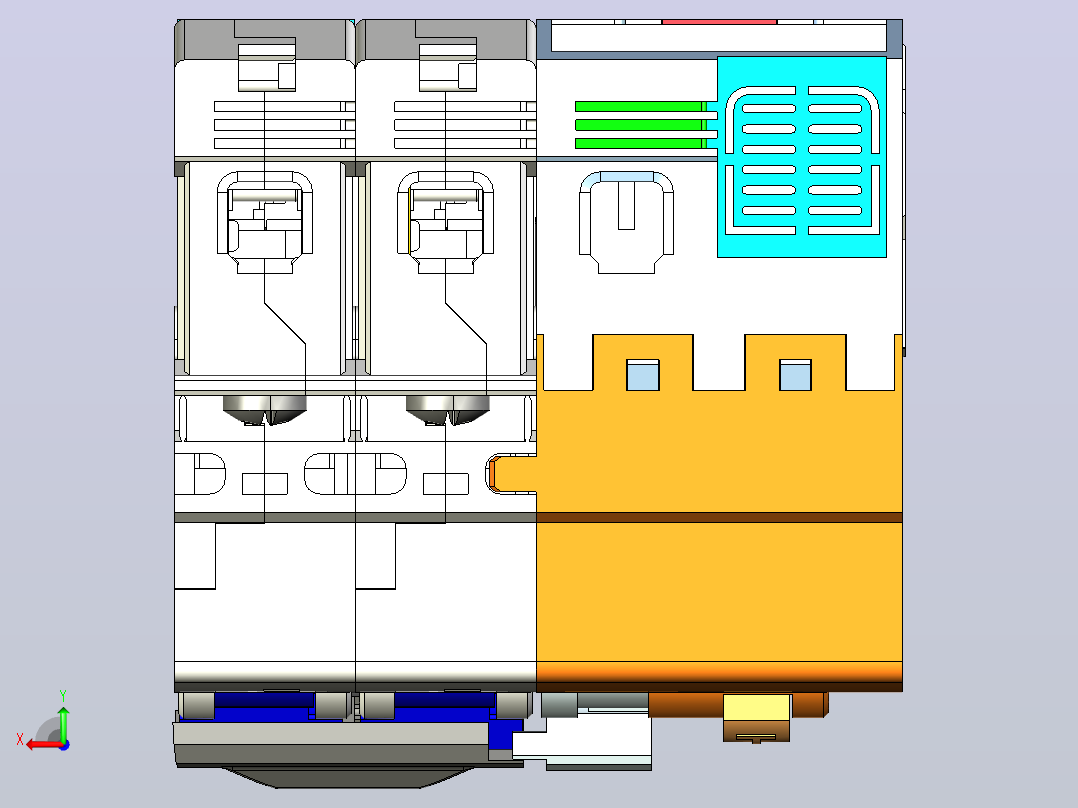 NB1LE-63 2P剩余电流动作断路器三维模型202307后视图