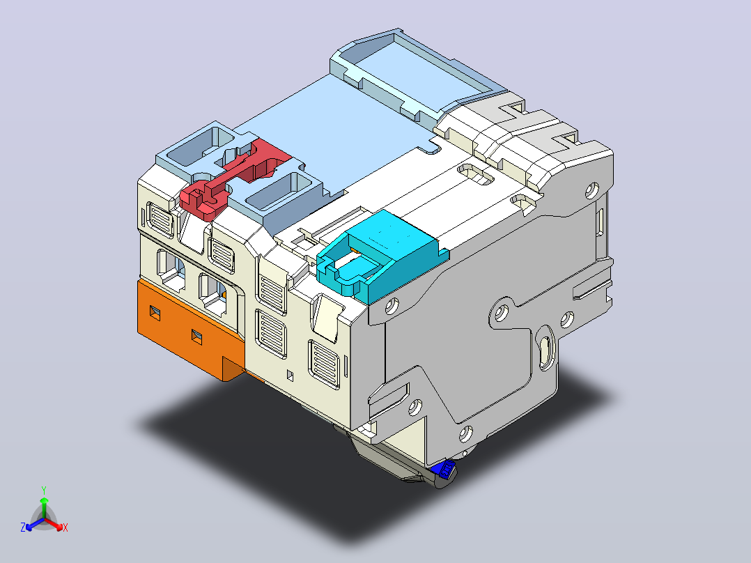 NB1LE-63 2P剩余电流动作断路器三维模型202307正等轴测图
