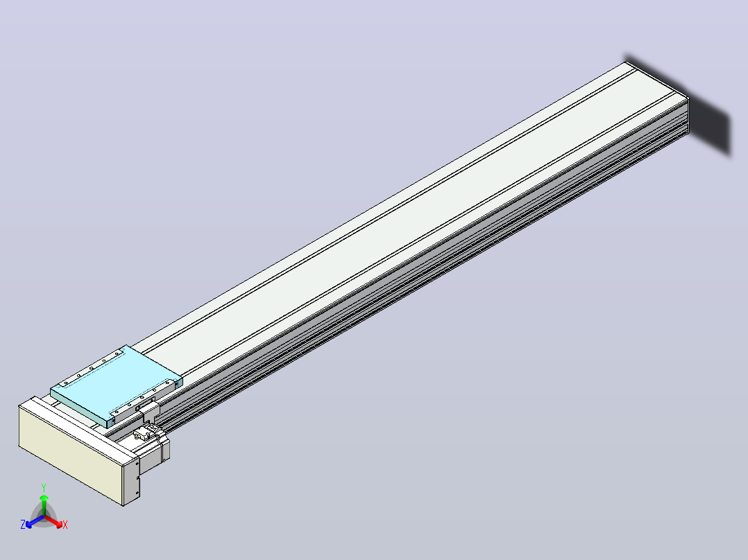 滚珠丝杠直线轴带导轨全封闭TPA-HCR-202D-2510C-L1550-MR-Y-P75-N3主视图