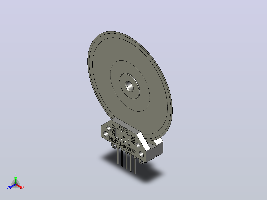 HEDS 9000 A00 9100光学编码器50mm光盘主视图