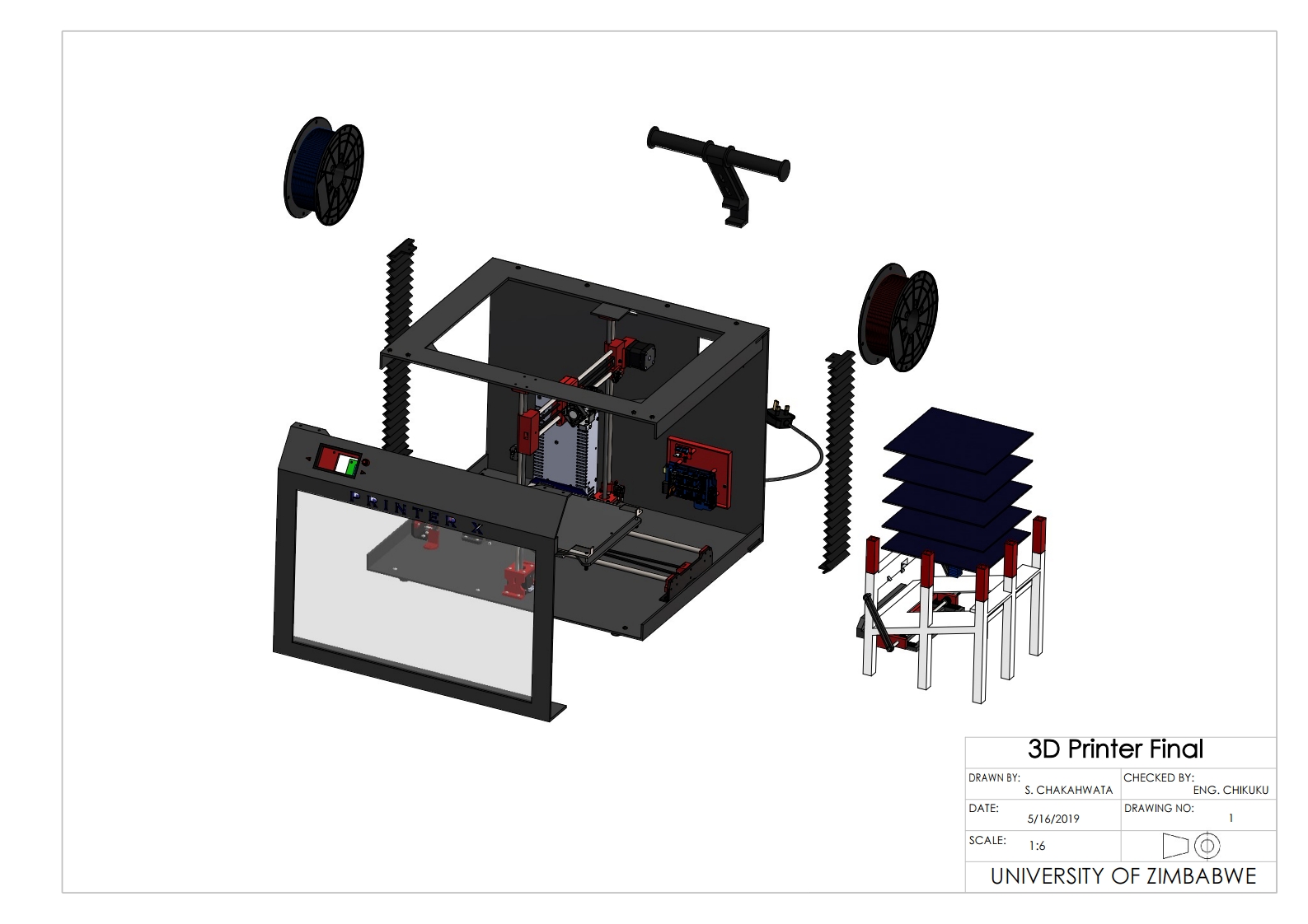 塑料热熔3D打印机