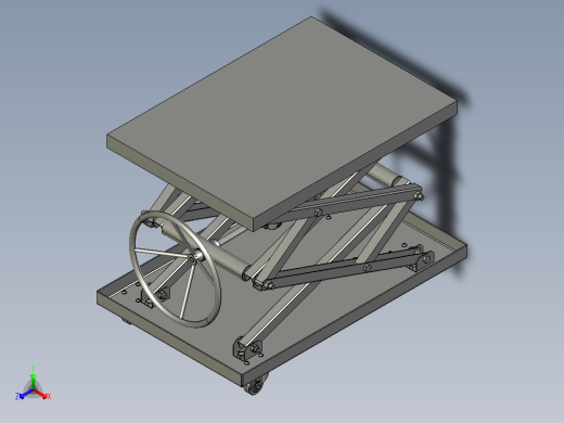手动轮控制丝杆剪刀升降台