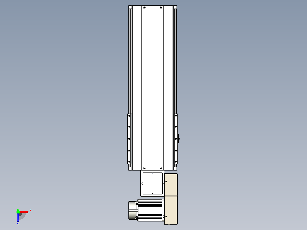 皮带直线轴半封闭可选导轨TPA-HNB-220D-176-L350-MR-Y-P1K-N3俯视图