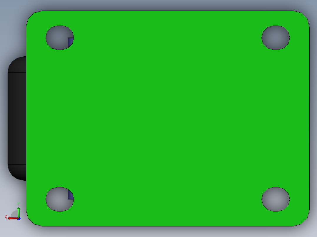 M01-重型脚轮(孔距60X80)后视图