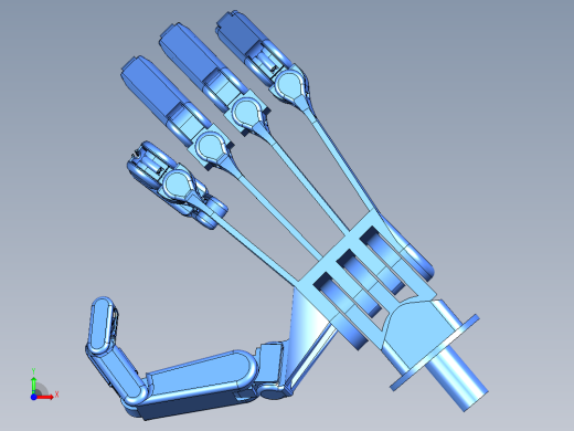 简易仿生手掌结构3D图纸 STEP x_t格式(1)前视缩略图