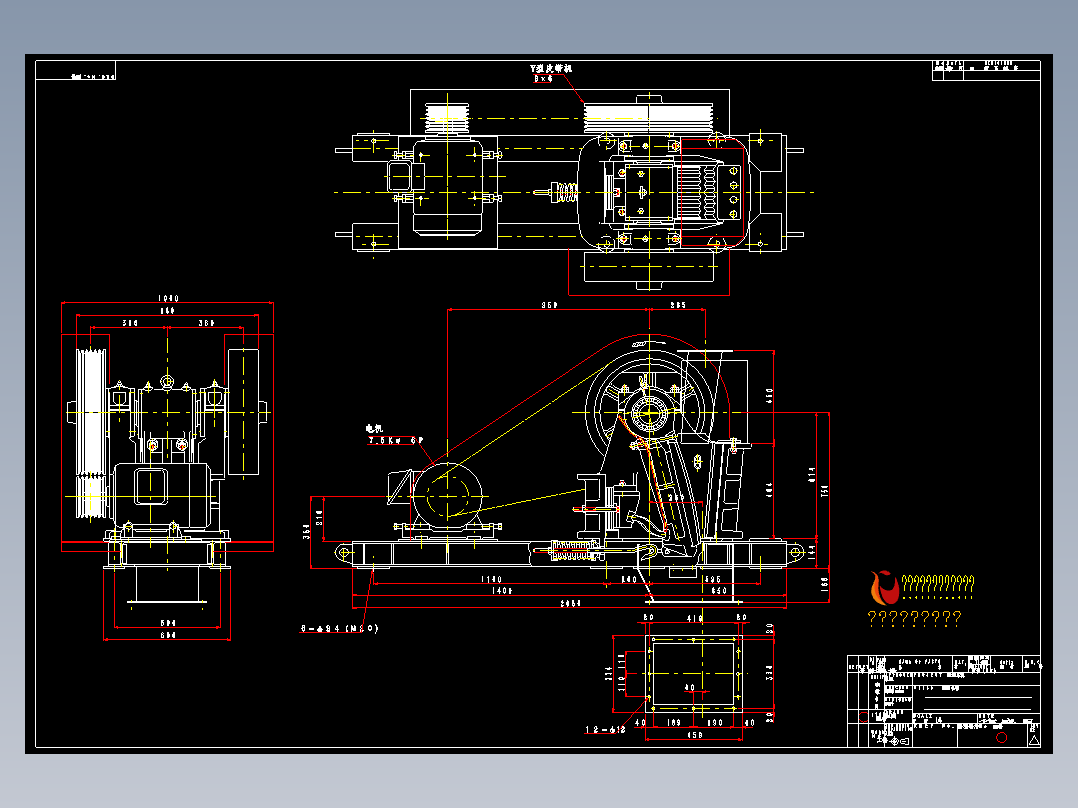 日本颚式破碎机-破碎机本体组装图