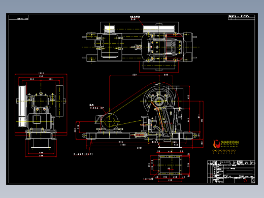 日本颚式破碎机-破碎机本体组装图