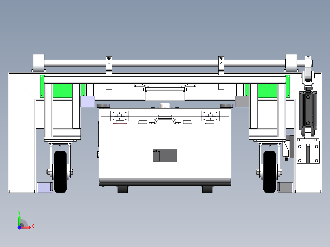 双向料车线边机构前视图