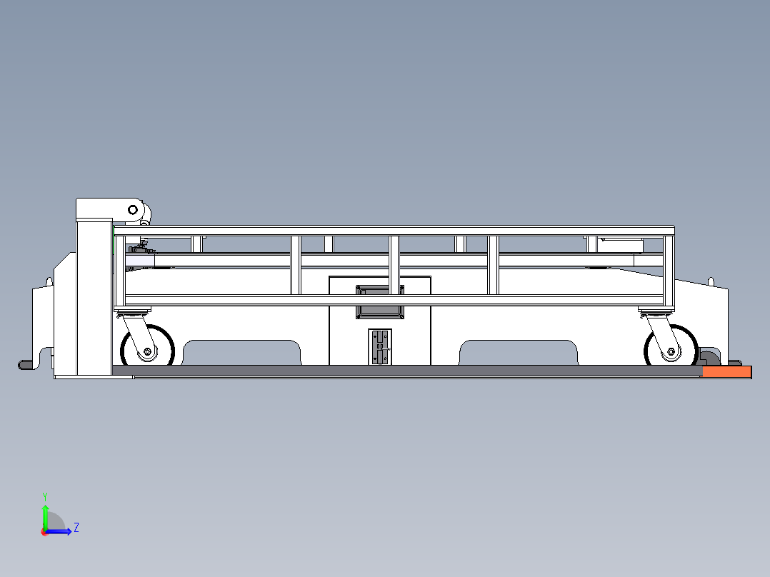 双向料车线边机构左视图