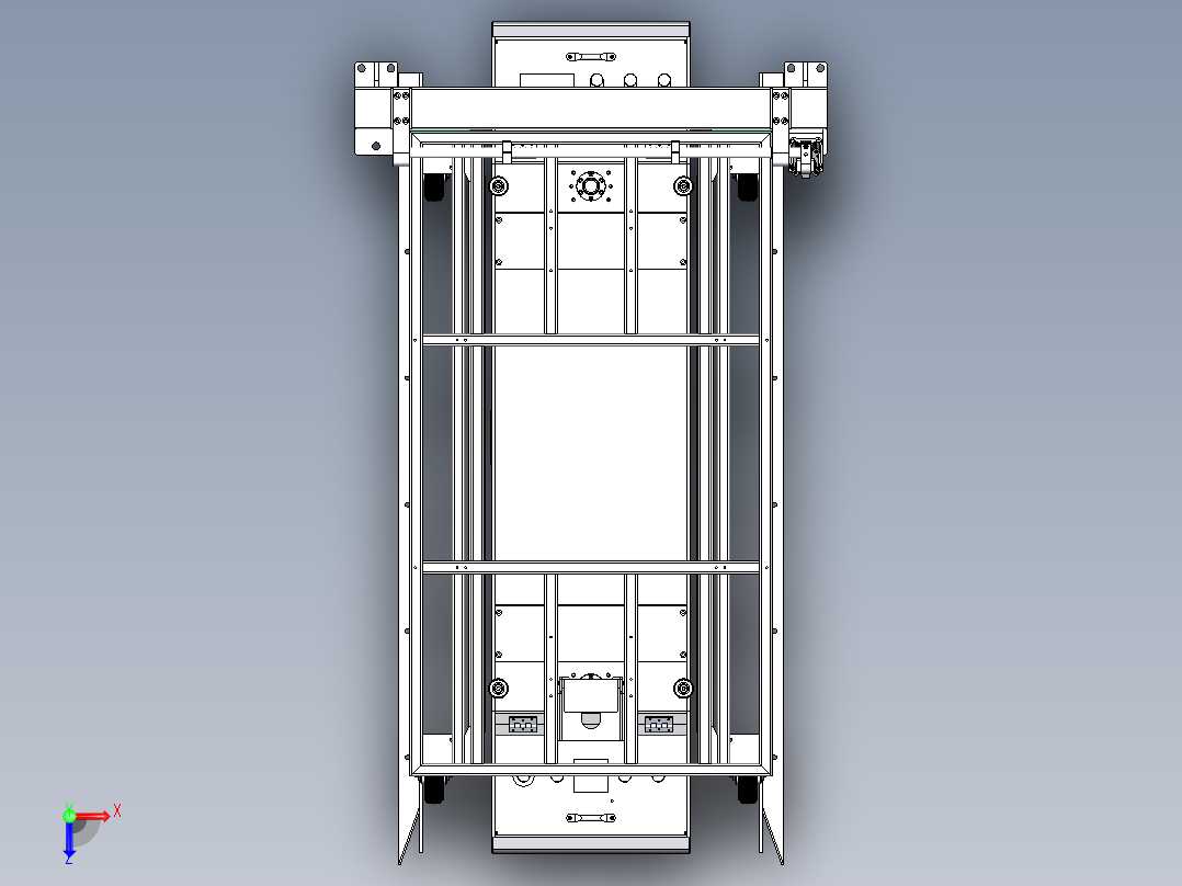 双向料车线边机构俯视图