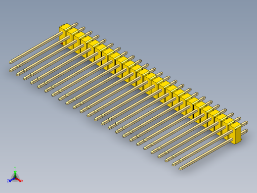 彩色公头100mil（2.54mm）系列-DS1021_yellow_2x25p_100mil_Type19_rev1.0