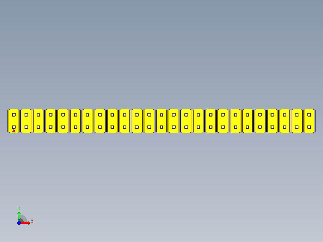 彩色公头100mil（2.54mm）系列-DS1021_yellow_2x25p_100mil_Type19_rev1.0前视图